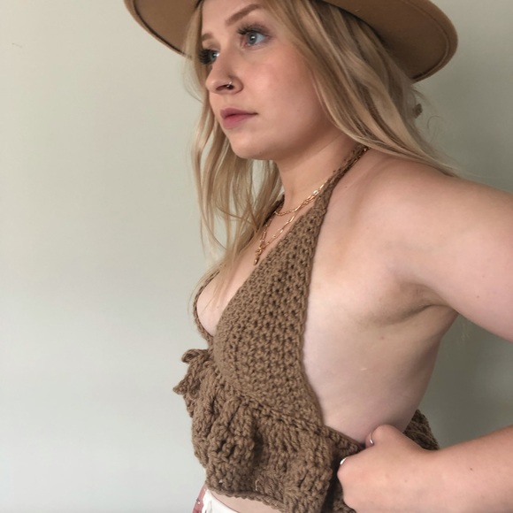Handmade Crochet Tie Up Halter Tops- Size XS-S - Picture 13 of 14
